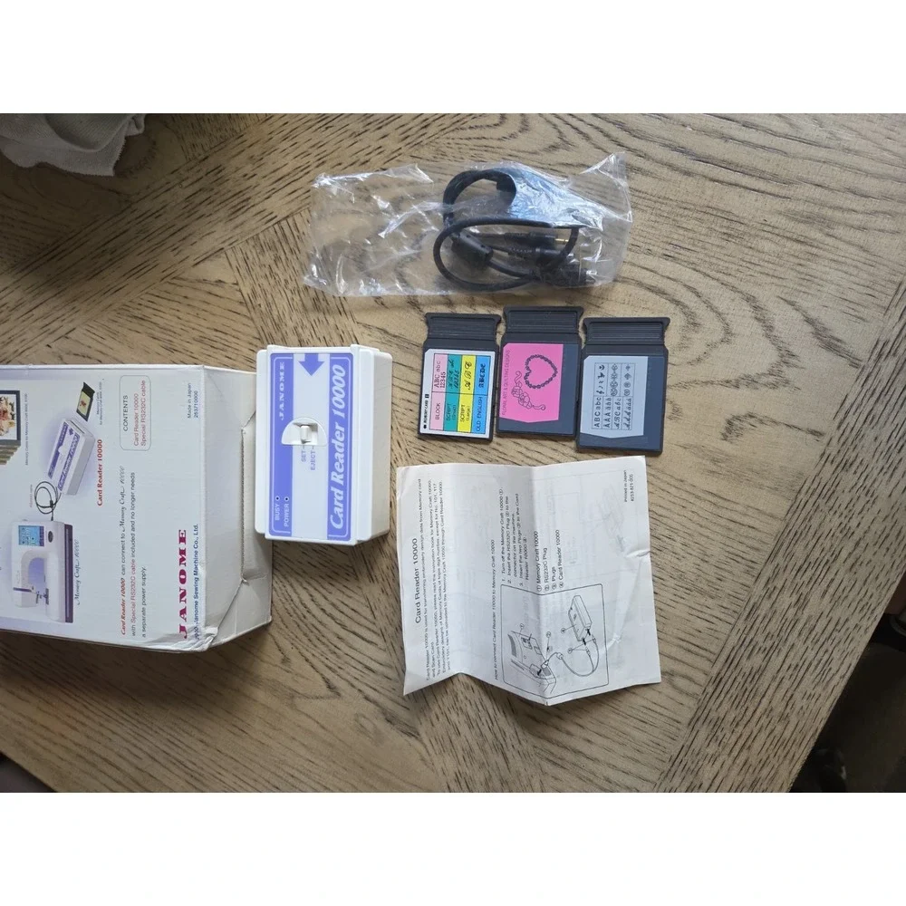 Janome Card Reader 10000 Memory Craft For Sewing Embroidery Machine Plus Extras